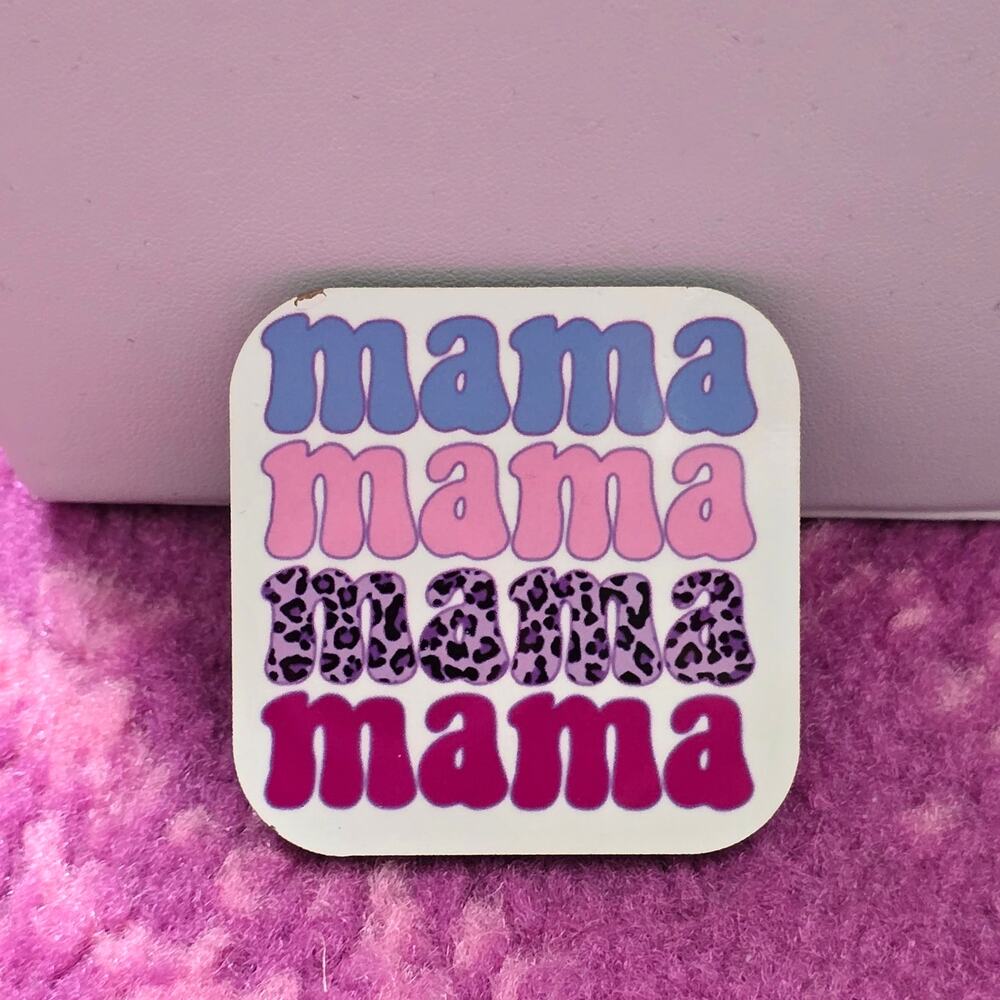 Mama‎ Blue Handmade Square Refrigerator Magnet